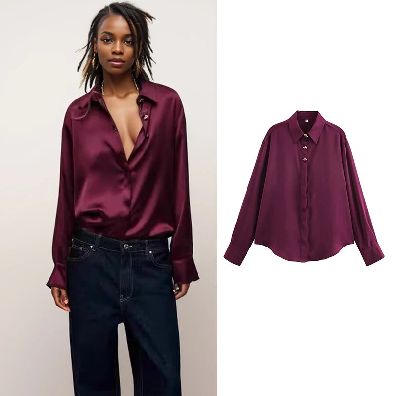 Shirts Autumn Women's 2025 New Elegant Loose Relaxed Fashion Holiday Blouses Street Chic Youth Joker Spring Shirt Tops
