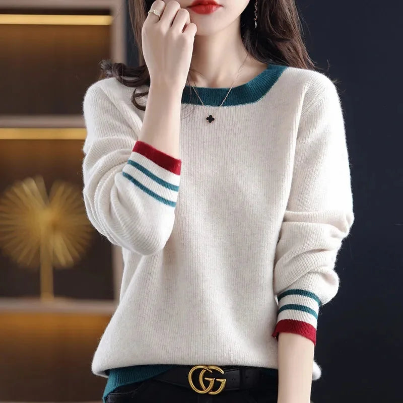 Women Sweater Spring Autumn Knitted Pullovers O-neck Slim Fit Bottoming Shirts Solid Soft Knitwear Jumpers Basic Sweaters